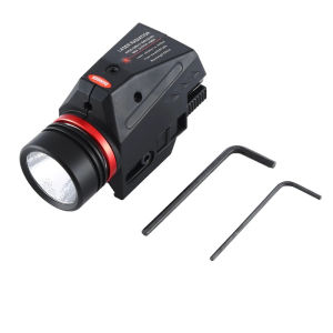 BLO-076 Outdoor Red Beam and LED Combo Light 3-Mode Under Mount Flashlight for 20mm Picatinny Rail