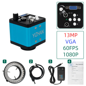 【COD】48MP/38MP/13MP HDMI USB VGA Digital Video Microscope Camera For Industrial Electronic LAB Phone PCB Soldering Repair