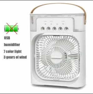 Air Cooler Fan Kipas Angin Mini pendingin Pelembab Ruangan Kabut Uap Lampu Led Usb