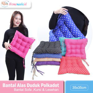 Bantal Alas Duduk Bantal Sofa Bantal Kursi Bantal Lesehan Polkadot 35cm Full Dacron - Homemade.id