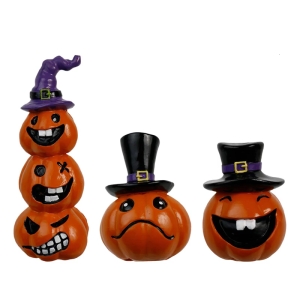 Mỉm cười bí ngô nhựa thu nhỏ bức tượng trang trí ngày Lễ Halloween cho mantels kệ và kinh dị chủ đề hiển thị