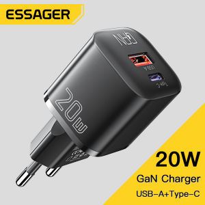 Essager 20W GaN USB Type C Charger PD Fast Charge Phone QC 3.0 Quick Chargers For iPhone16 15 14 13 12 11 Pro Max Mini iPad Charging