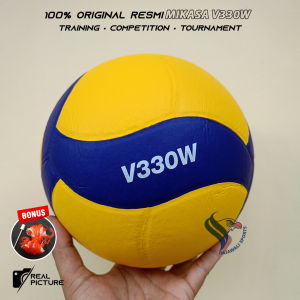 Bola Voli Volley Ball 100% Original Mikasa V320W Bahan PU Tekstur Kulit Jeruk Asli