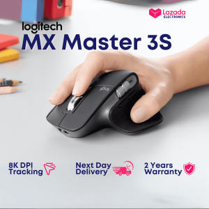 Logitech MX Master 3S: Ergonomic Wireless Mouse 8K DPI Silent Clicks MagSpeed Scroll Glass Tracking Multi-Device USB-C Bluetooth PC/Mac/Linux