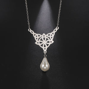 Skyrim thép không gỉ Titan Vòng cổ giọt đầy màu sắc mặt dây chuyền pha lê Vòng cổ kiểu hoài cổ cho phụ nữ