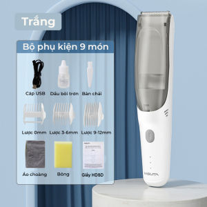 Máy Cắt Tóc Cho Bé Misuta Cầm Tay Gọn Nhẹ Êm Ái Không Ồn Bộ Tông Đơ Trẻ Em Kèm Phụ Kiện An Toàn Dùng Cho Gia Đình