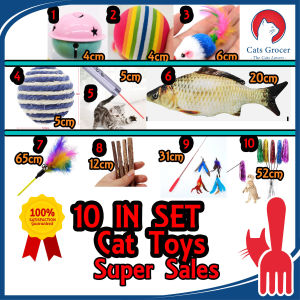 Cats Grocer 10 set all in one cat toy mainan kucing pet cat toy combination set cat toy kombinasi kucing cinta main