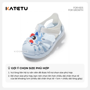 Dép quai hậu trẻ em Katetu X5BP003 mũi bít chống trượt thoáng khí đế EVA nhẹ êm cho bé trai bé gái 3-6 tuổi