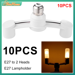【Fast Delivery】E27 To 2E27 LED Light Lamp Holder Portable 85-285V Lamp Head Conversion Holder Durable Lighting Accessories for Restaurant Kitchen【Arrive 1-3 Days】