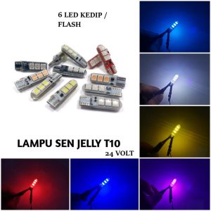 LAMPU SENJA T10 6LED 24VOLT KEDIP /  FLASH MOBIL TRUCK & BUS
