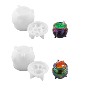 Linh Hoạt Làm Tay Bí Ngô Jar Khuôn Silicone Kết Cấu Cho đồ thủ công nhựa dẻo Halloween Dự Án Và đồ trang trí cho ngày lễ