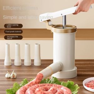 ZYJC Heavy Duty Manual Sausage Stuffer Sausage Filler Homemade Fast Meat Filling Machine Convenient with 4 Nozzle Sausage Maker Cooks