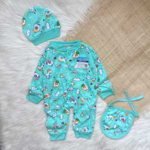 Jumper bayi set 3 in 1 premium printing 0-3 bulan
