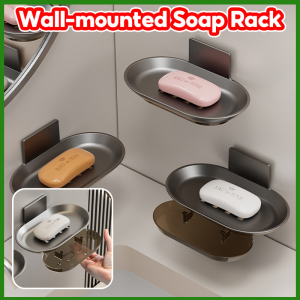 Wall-mounted Soap Rack Aluminum Alloy with Drain Box Bathroom Accessories Soap Dish