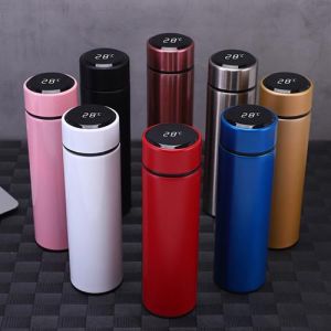 Bình giữ nhiệt hiển thị nhiệt độ inox 304 có báo nhiệt độ giữ nhiệt 2 lớp inox đựng nước nóng lạnh cao cấp