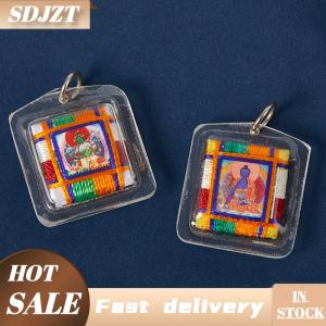 SDJZT Tây Tạng Tangka Xanh Tara Phật Giáo Móc Khóa Mặt dây chuyền nhỏ túi phong thủy Móc chìa khóa trang trí Phật Giáo