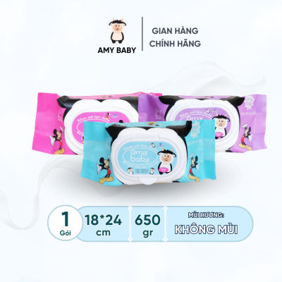 1 Gói Khăn Ướt 650gr Amy Baby An Toàn Cho Bé