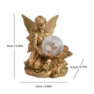WILD Solar Powered Resin Statue Premium Resin Soft Light Angel Figurine Thoughtful Gift Sturdy Solar Angel Outdoor Garden