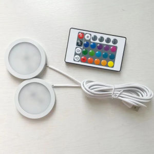 USB LED spotlight 3W dc5v RGB with remote jewelry cabinet showcase counter lamp ceiling USB plug 2 in one  spot light