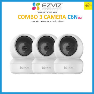 COMBO 3 Camera EZVIZ C6N 2M 1080p Xoay 360 Độ- Đàm Thoại 2 Chiều- Báo Động Chống Trộm- Wifi Trong Nhà Chính Hãng