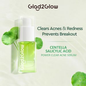 Glad2Glow Centella Salicylic Acid Power Clear Acne Serum 17ml BHA Spot Treatment Serum for Active Breakouts Clogged Pores Oil Control
