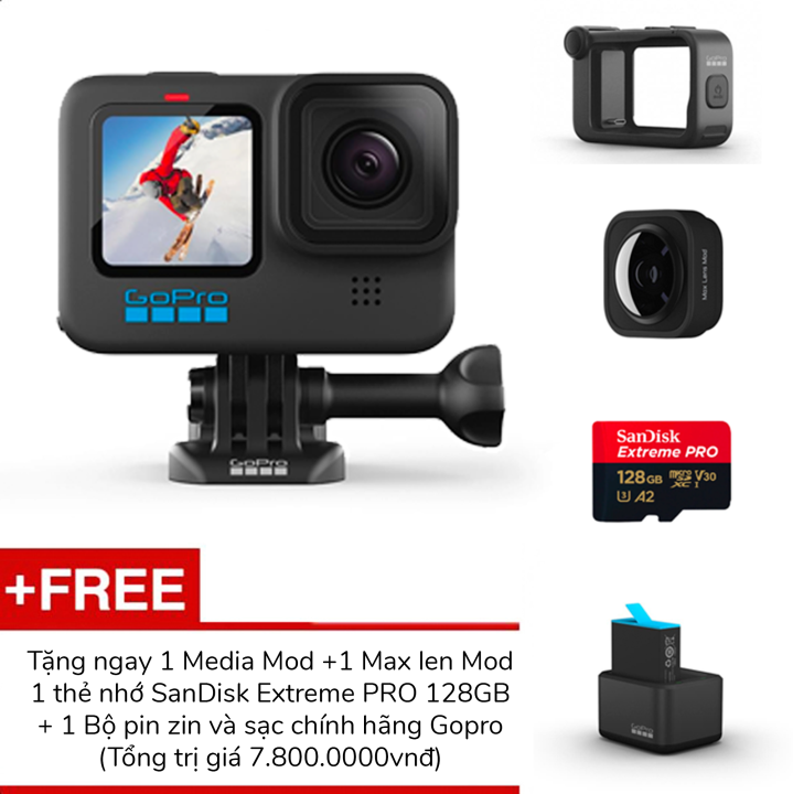 Máy quay phim GoPro HERO 10 Black Chính hãng Ultimate Pro