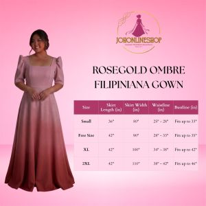 Rose Gold Ombre Filipiniana Gown for Casual and Formal Events