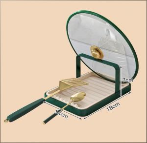 อุปกรณ์วางฝาหม้อ สแตนเลสหนา ระบายน้ำได้อย่างง่ายดาย การจัดเก็บ หรูหราเบาๆ กระบวนการทาสีด้วยอุณหภูมิสูง