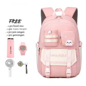 Tas Ransel Anak MIAAW BEAUTIFUL banyak bonusnya free botol minum tas sekolah anak SD SMP