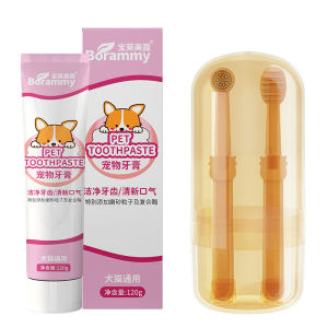 【Blue Petz】Pet Toothbrush & Toothpaste Cat & Dog 360 ° Teeth Cleaning Care Set universal Preventing Cavities