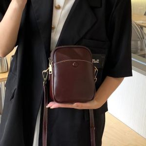 Genuine leather mobile phone crossbody bag summer small bag for women 2024 New stylish versatile lightweightshoulder bag