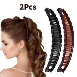 Wave Hairpin  Banana Clip High Ponytail Banana Clip Hairpin Vertical Clip Accessory