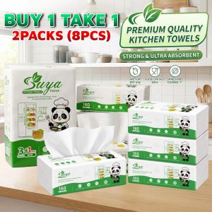 [BUY 1 TAKE 1] 4PCS PER PACK SUYA Tissue Kitchen Paper Towels 190 * 225mm 2 Ply Extra Thick Absorbent Tissue (640 Sheets/pack)