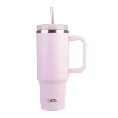 Oasis Stainless Steel Insulated Commuter Travel Tumbler 1.2L With Handle & Straw | Thermal Splash Proof 12 Hours Cold