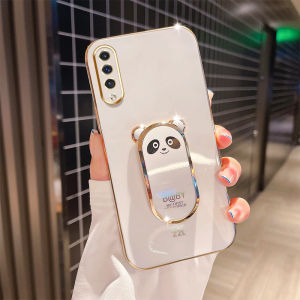 VRQR Precise Camera Phone Case For Samsung Galaxy A70S A70 A30S A50 A50S With Luxury Plating Ice Shield Panda mobile phone holder