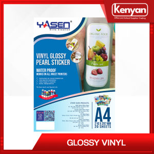Glossy Vinyl Sticker A4 Yasen Pearl 150GSM 20 Sheets Waterproof Printable Label Paper