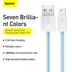 Baseus 2.4A USB Cable For iPhone 14 13 12 11 Pro Max XS XR 8 7 Fast Charging Cable Data Wire Cord