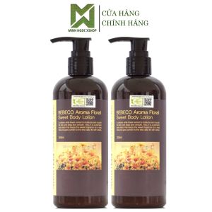 Combo 2 chai sữa dưỡng thể sáng da hương thơm ngọt ngào Bebeco Aroma Floral Sweet Body Lotion 300ml chính hãng
