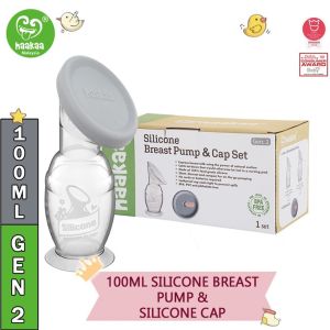 Original HaaKaa Gen 2 Silicone Breast Pump with Suction Base 100ml/ 150ml (optional Silicone Cap) Milk Collector