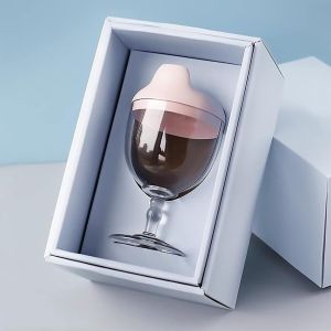Plastic Goblet Cup Baby Sippy Cup Wine Glass Beverage Mug Milk Bottle with Lid for Kids on Birthday Party or Celebration