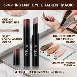 Tri-color Gradient Eyeshadow Stick Long Lasting Waterproof Cream Eyeshadow Easy Apply Smudge Proof Eye Cosmetics