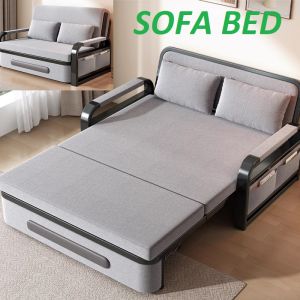 Giường sofa gấp gọn thành ghế đa năng ga vải lanh cao cấpsofa giường thông minh gấp gọn thành ghế có hộc đồ