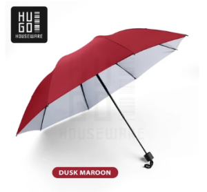 Hugo Medan Payung Anti UV Lipat Tiga Manual Polos Premium Quality Praktis