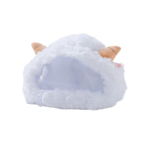 COUPLECOL Cartoon Cat Cosplay Hat Comfortable Funny Pet Head Cover Pet Costume Soft Goat Style Hat Photo Prop
