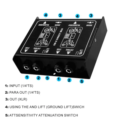 DI BOX DB-1 Passive di box Kotak Di Pasif Impedance Converter Stage Effect Audio Isolator DIRECT BOX