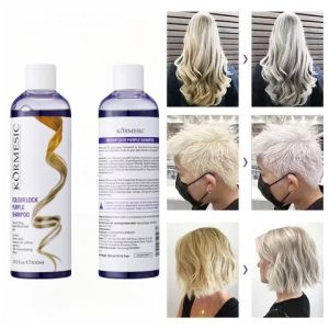 Smoothing Repairs Hair Treatment Salon Shampoo with Anti-Brass Hair Dye Permanent Pure Brass Toning for Bleached and Colored Hair