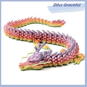 Ditur 3D Printed Chinese Dragon Full Body Joints Movable Home Furnishing Decoration Ornament Worth Collecting Creative Toys