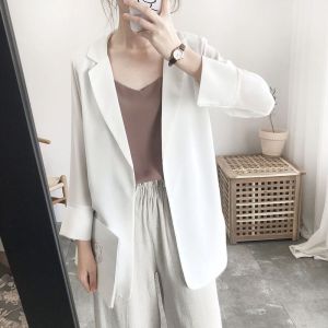 Korean Version of The Small Suit Jacket Female Three-quarter Sleeve Temperament Chiffon Shirt Spring and Autumn New Sunscreen Thin Small Suit