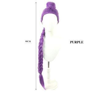 Kpop Cosplay Wig Mira Rumi Zoe Demon Hunters Purple Black Red Long Hair Heat Resistant Synthetic Wigs Carnival Props KPop Demon Hunters Cosplay Wig Full Crew Mirror Party Performance Decoration