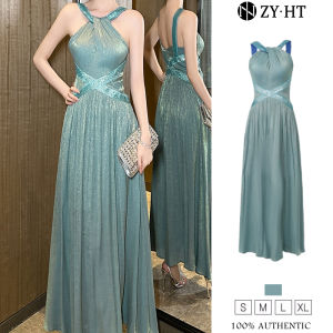 ZYHT EraVogue Váy nữ Váy xanh Váy cà vạt Váy satin Váy công sở Váy Hiso Váy cổ điển Váy công sở Váy dự tiệc Váy dạ hội 50929